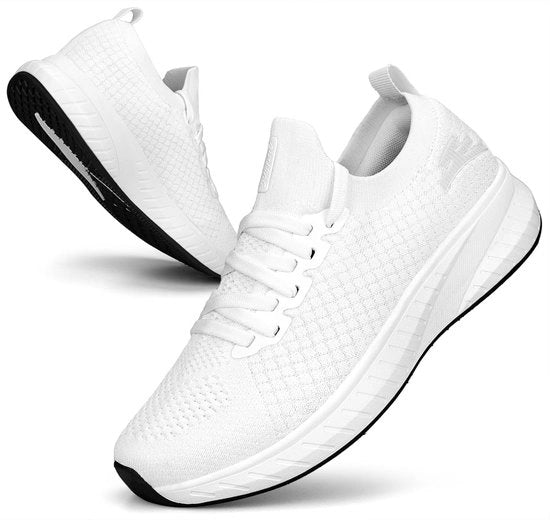 Scarpe da Corsa per Donna - Scarpe da Corsa Leggere con Suola Antiscivolo - Bianco - 36,5 EU