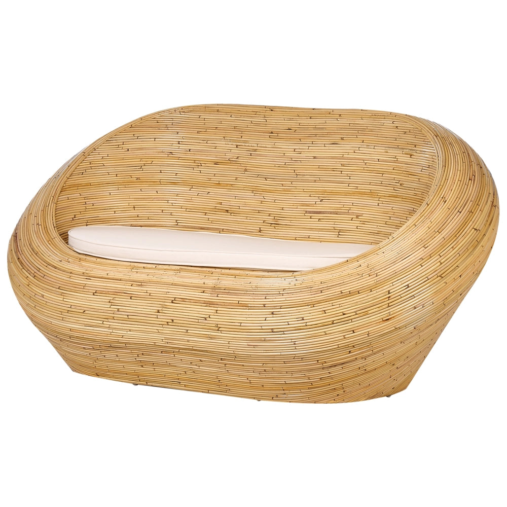 Set di divani da giardino in rattan naturale con cuscini di seduta Beige Poltrone a 2 posti Stile Boho per interni esterni