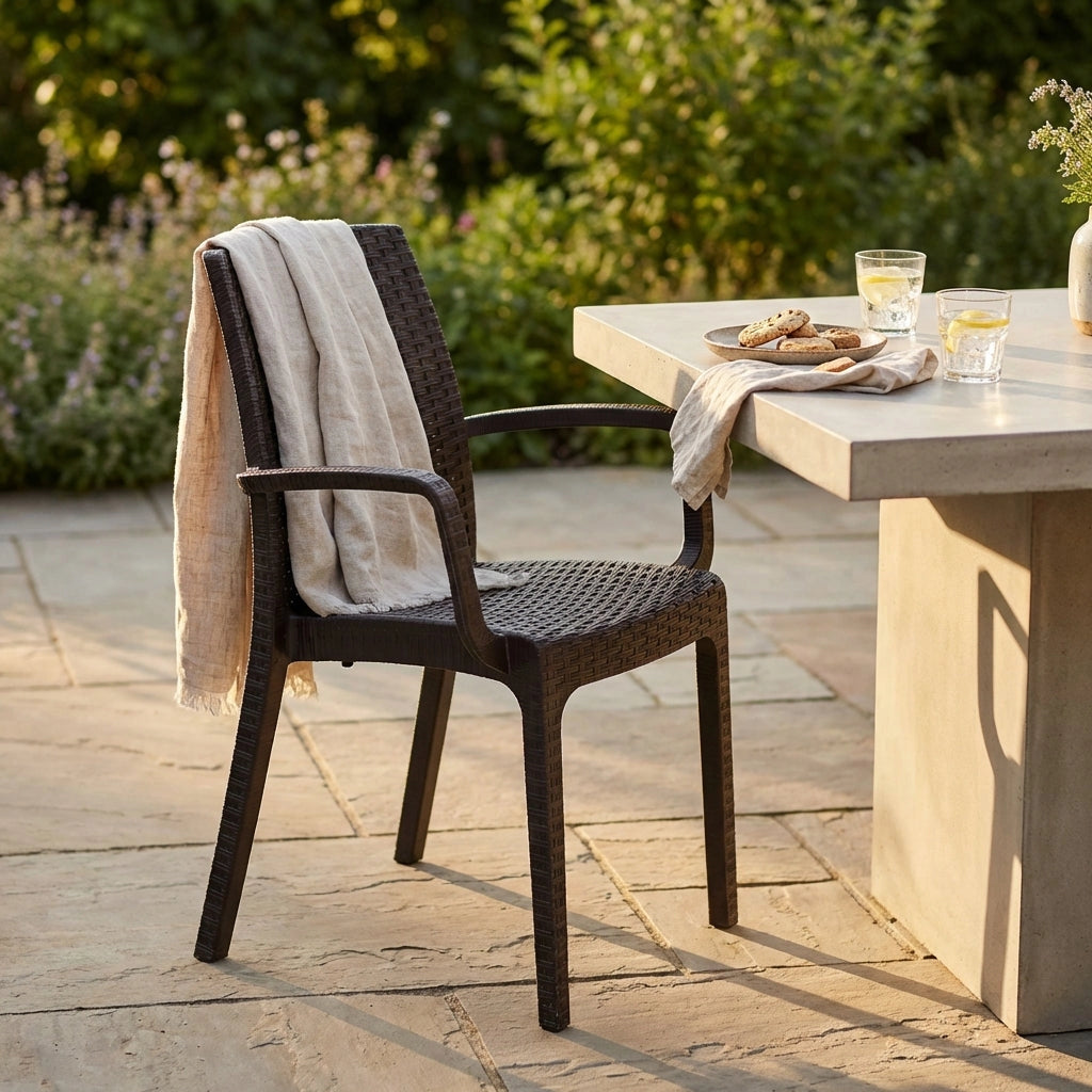 Poltrona da Giardino Impilabile in Wicker cm 57x59x86 - VIRGINIA