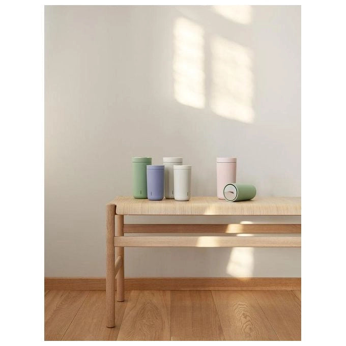 Stelton 685-36 To Go Click Tazza Termica a Doppia Parete 0.4 L Mantenimento Caldo 4 Ore Freddo 8 Ore Coperchio Smart-Click colore Soft Rose