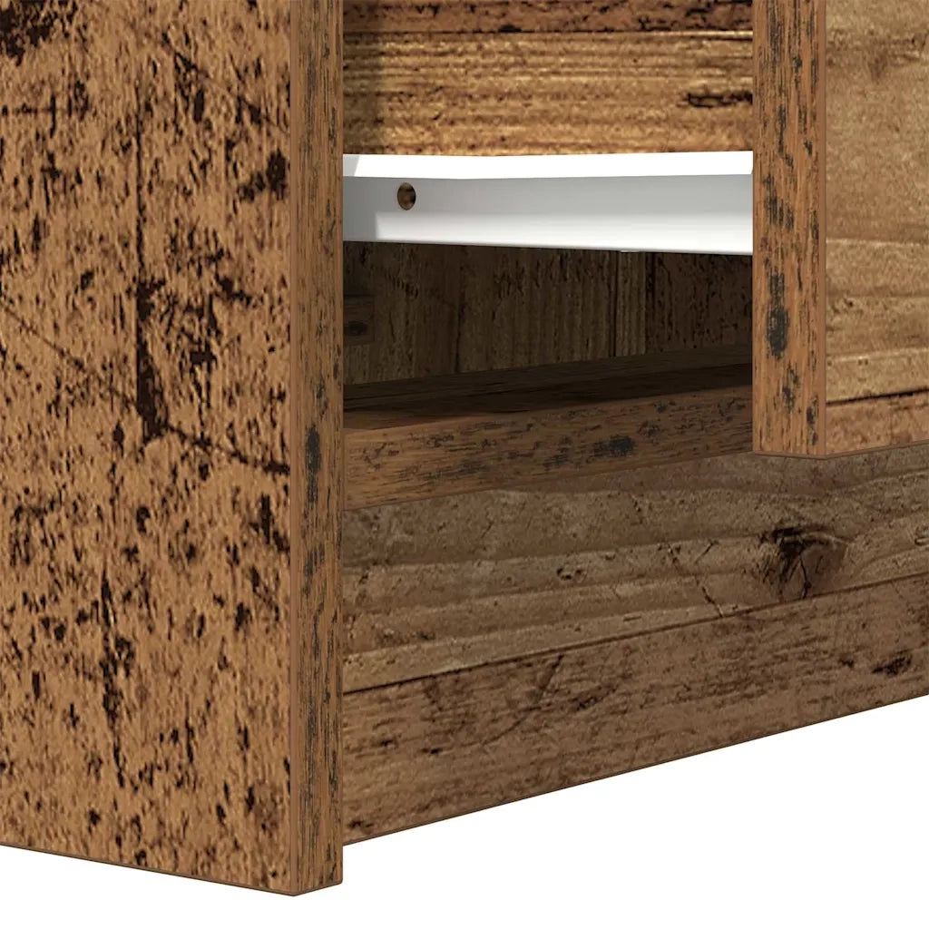Comodino con 2 Cassetti Legno Antico 38x34x80 cm 861369