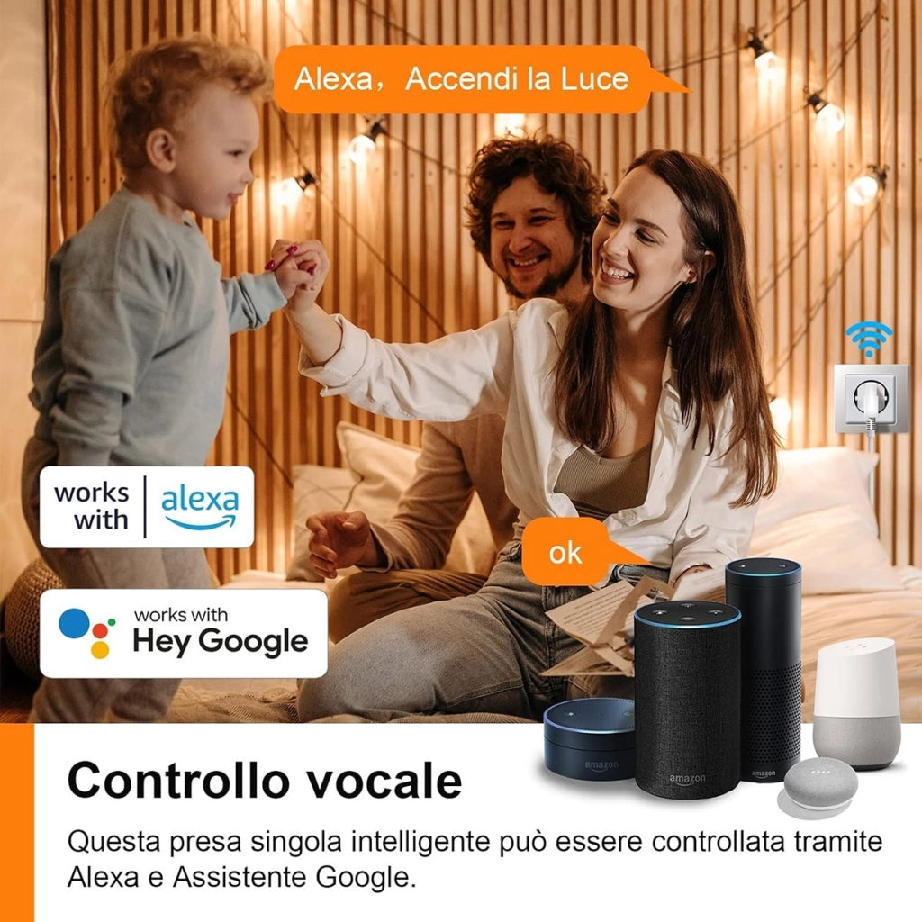 PRESA INTELLIGENTE WIFI 10A SMART LIFE TUYA PLUG SHUKO TIMER ALEXA GOOGLE HOME