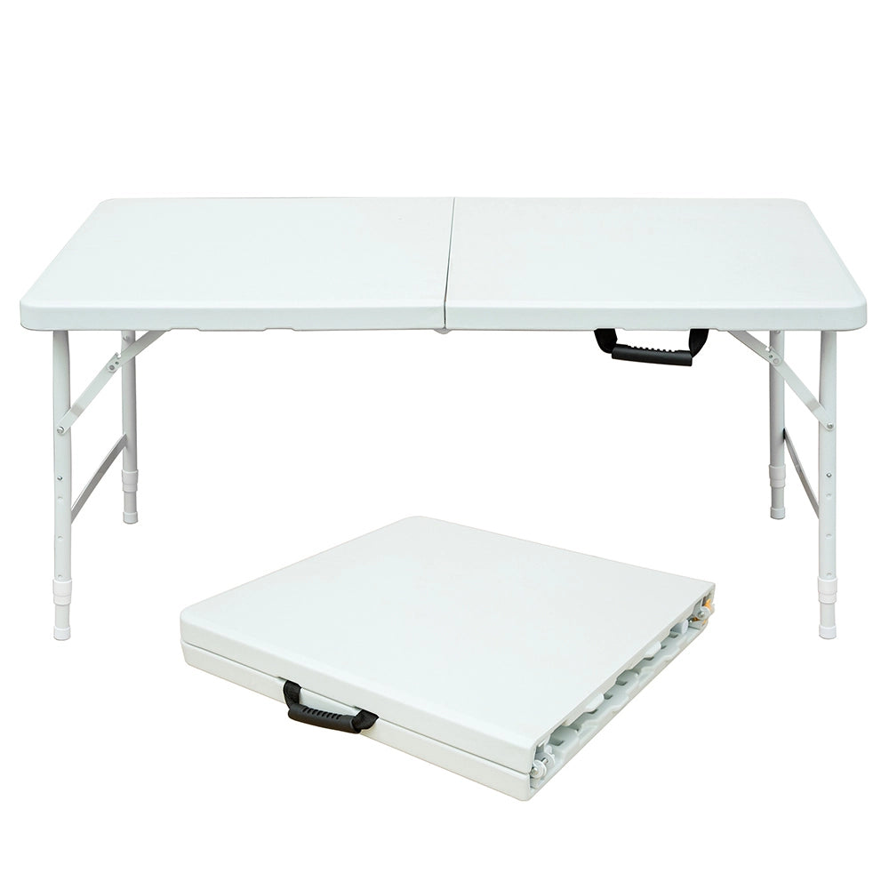 Tavolo-Xylo-125cm pieghevole bianco regolabile portatile 135kg