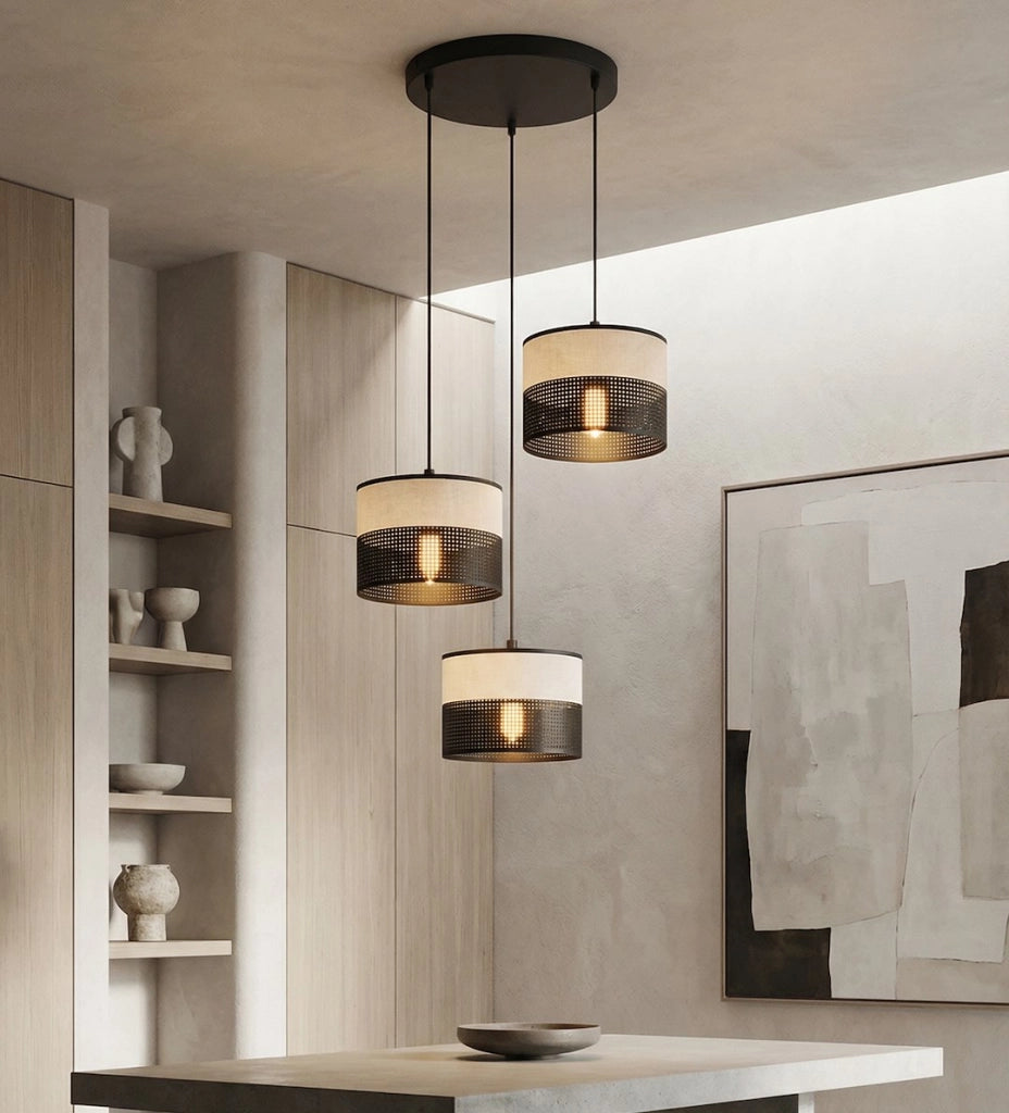 Lampada a sospensione KARBON nera 3xE27 Emibig