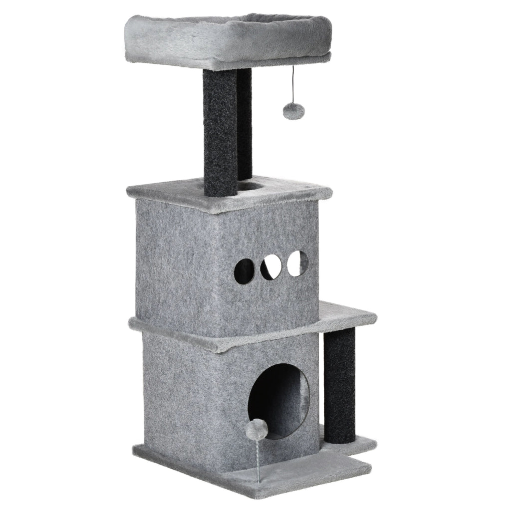 Albero per gatti con piattaforme e nicchie ¨C Minimal ¨C 48x48x100 cm grigio