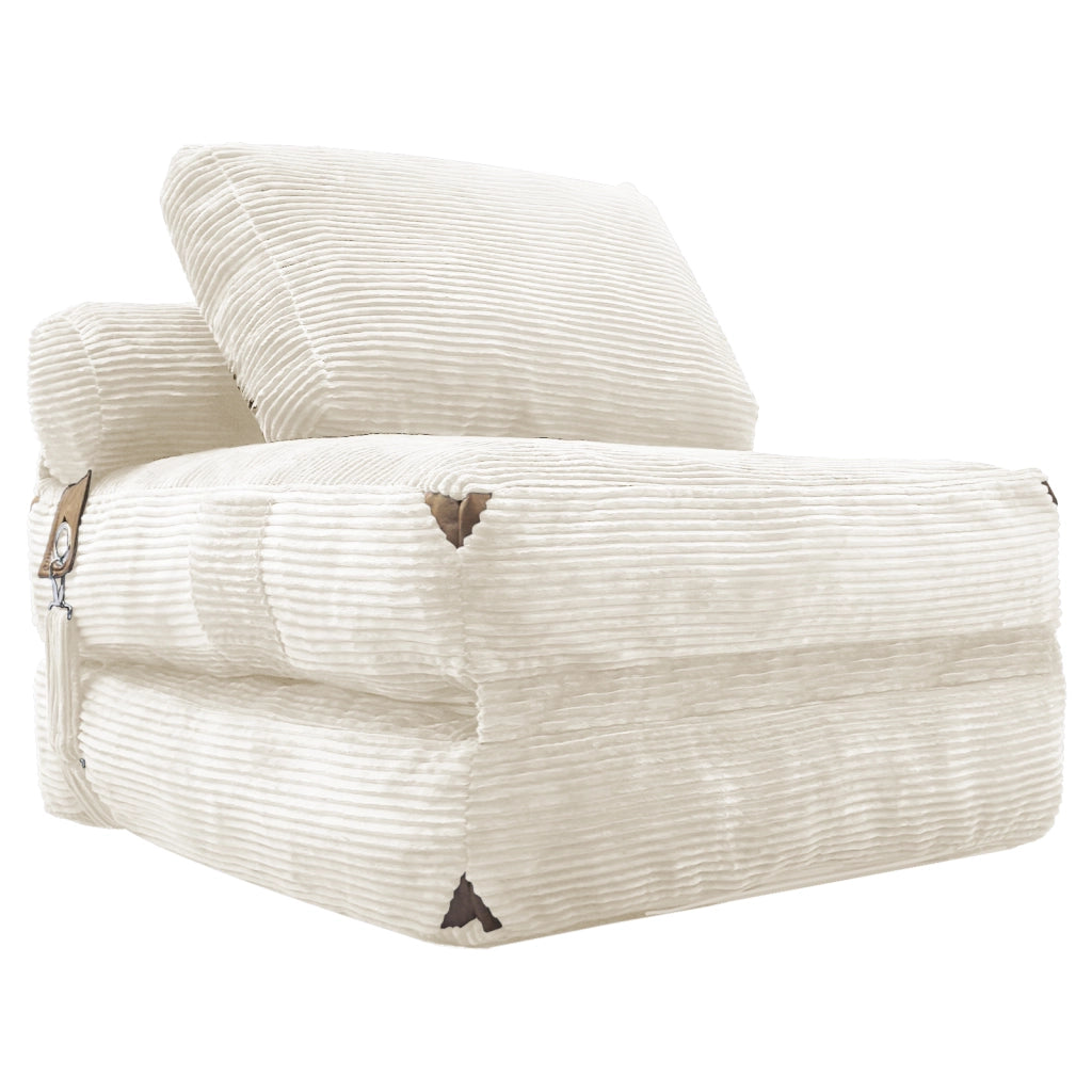 DIVANO LETTO COMPATTO Pieghevole Bianco in Flanella