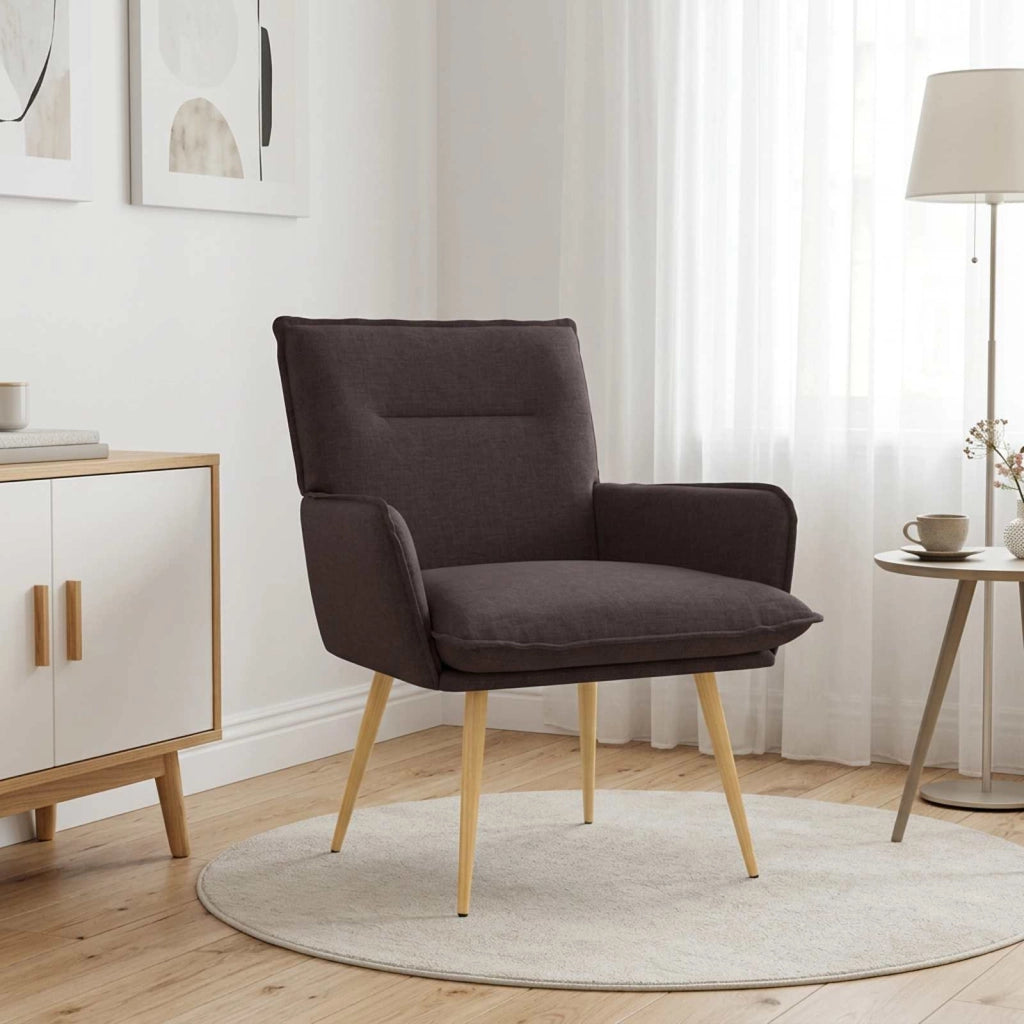 Poltrona Marrone Scuro Tessuto 42047702