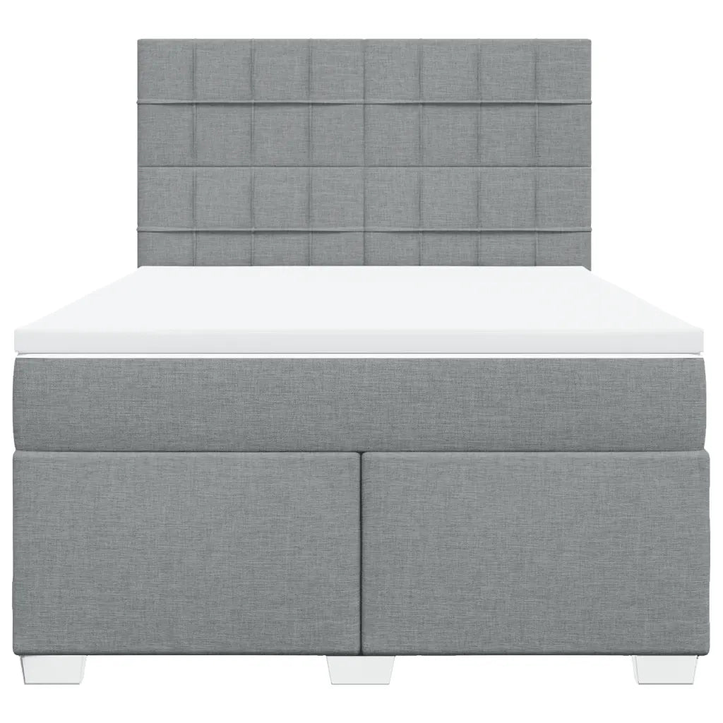 Giroletto a Molle con Materasso Grigio Chiaro 140x200cm Tessuto 3290511