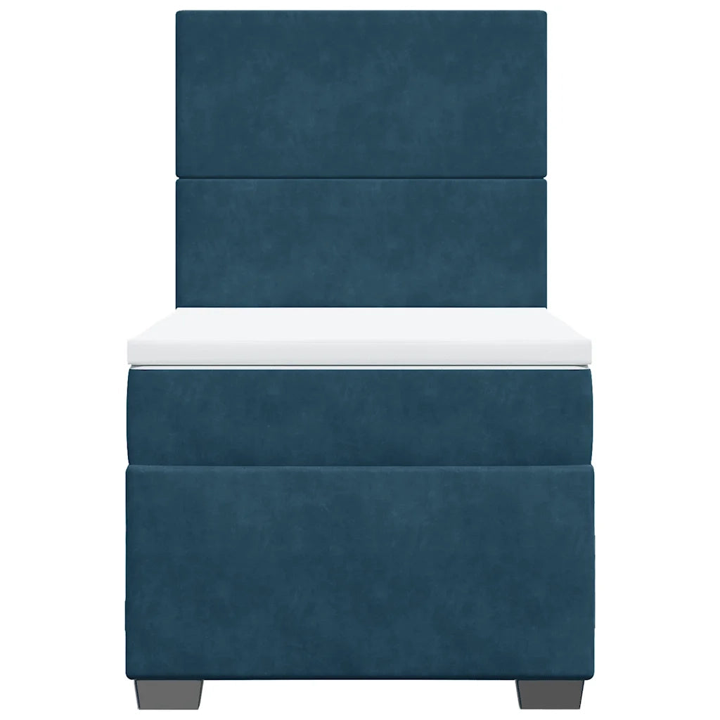 Giroletto a Molle con Materasso Blu 100x200 cm in Velluto