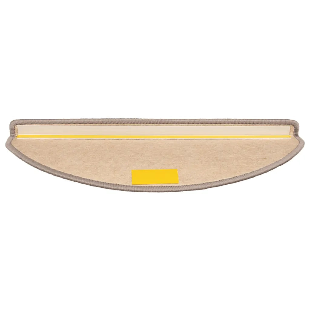 Tappetini per scale 15 pz 65x21x4 cm Beige scuro Semicircolari Grandi 326902