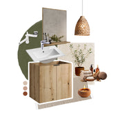 Set mobili bagno 50 cm con piano Nova Oak 50 x 1401 x 40 cm