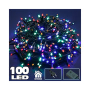 Trade Shop - Catena Luminosa 100 Luci Led Lucciole Multicolor Con Controller 8 Funzioni -