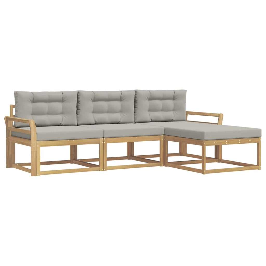 Set di divani da esterno 4 pcs Bianco e Grigio Chiaro 3386270