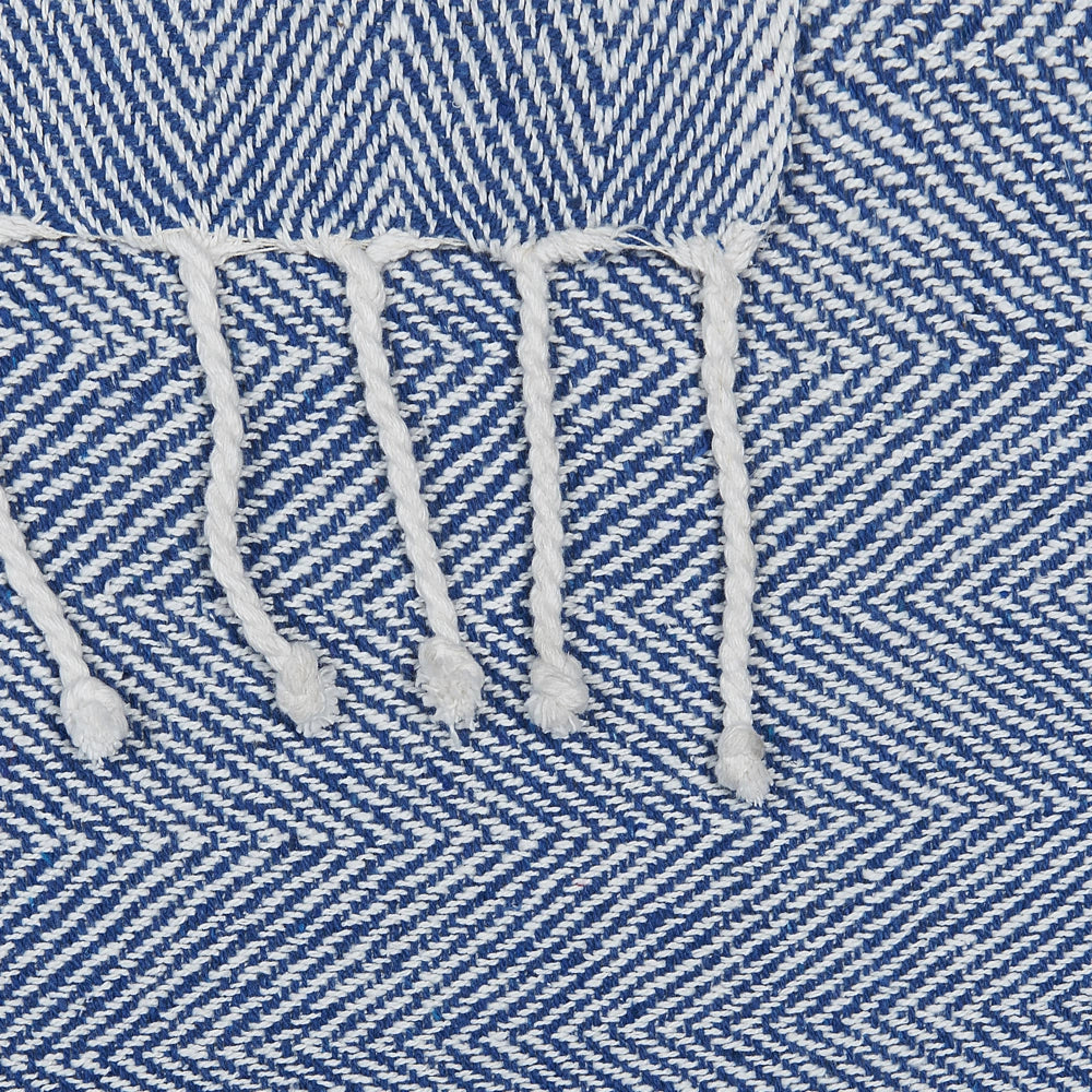 Coperta Blu Cotone 130 x 160 cm Copriletto boho stile costiero