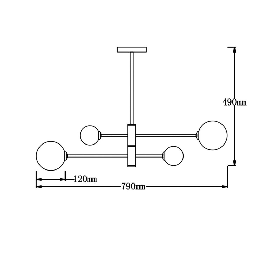 Lampada a sospensione Dorado Light Prestige 4xG9 nera