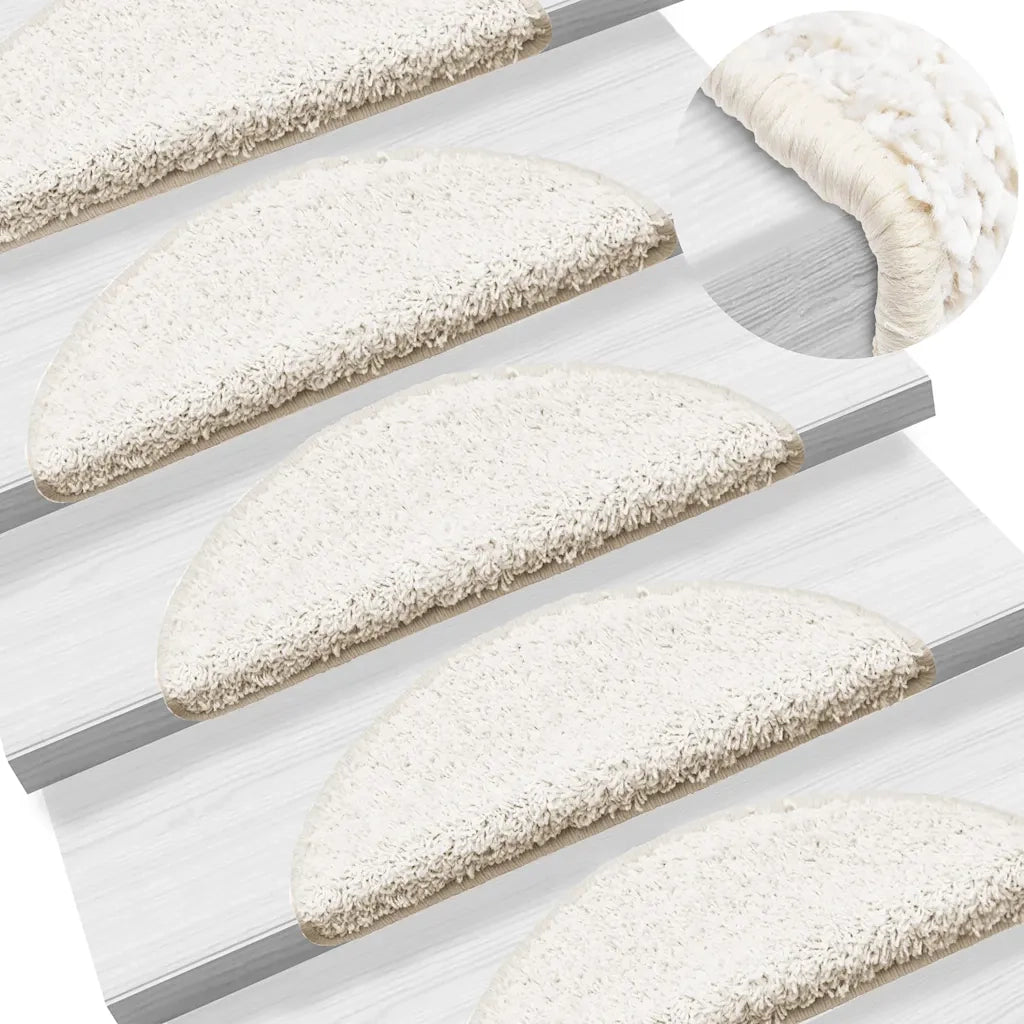 Tappetini per scale 20 pz 56x17x3 cm Bianco Semicircolari 3365843