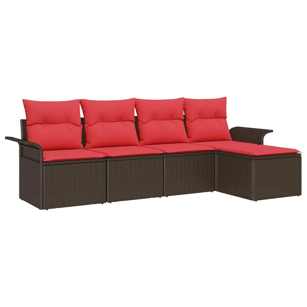 Set Divano da Giardino 5 pcs Marrone polyrattan 3353993