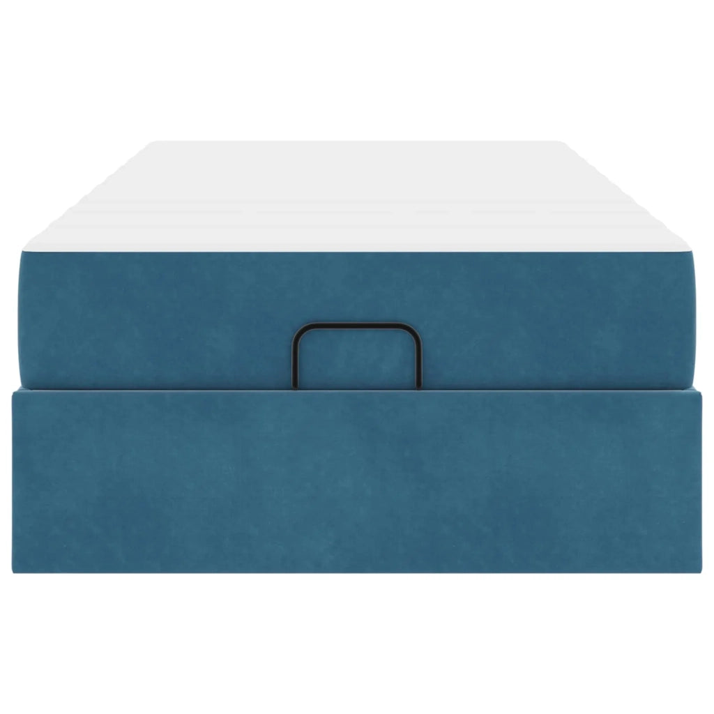 Struttura letto con materasso con materasso 2 pcs Blu Velluto
