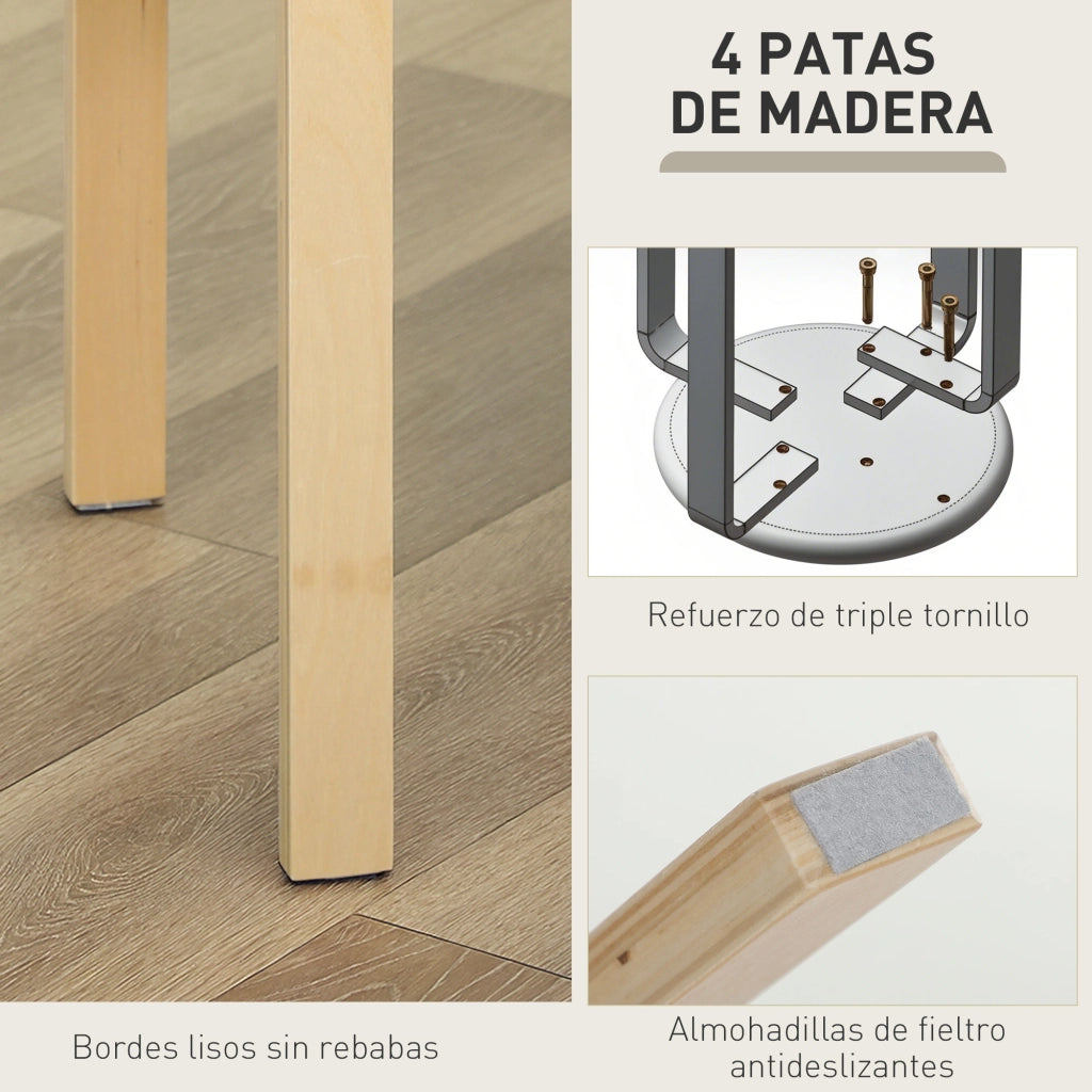 Set di 4 Sedie da Pranzo Imbottite in Legno ¨C Minimal ¨C Grigio