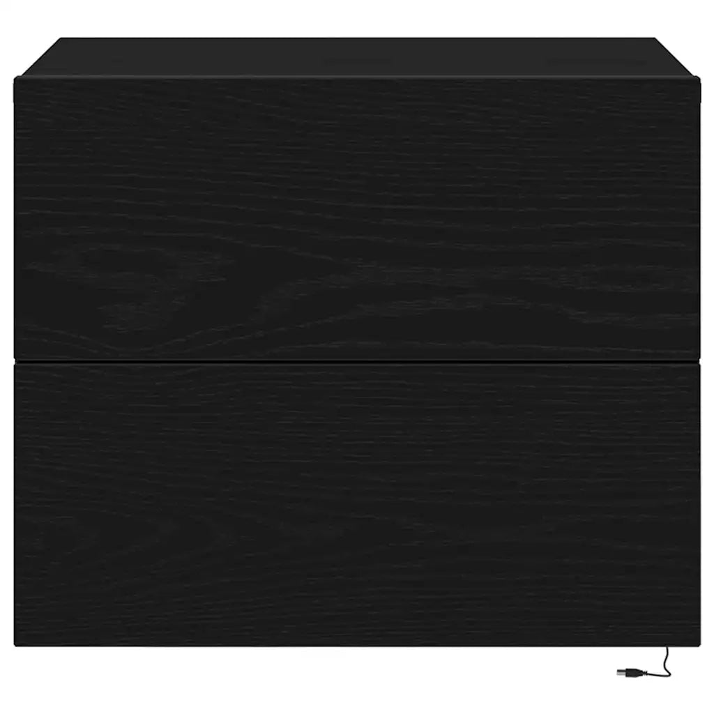 Armadio da Notte con cassetto 2 pcs Rovere Nero 50 x 39 x 41 cm 863077