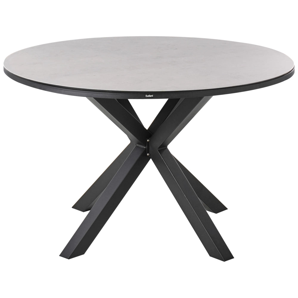Set da pranzo da giardino a 4 posti con tavolo in alluminio e piano grigio con sedie con cuscini giardino terrazzo elegante