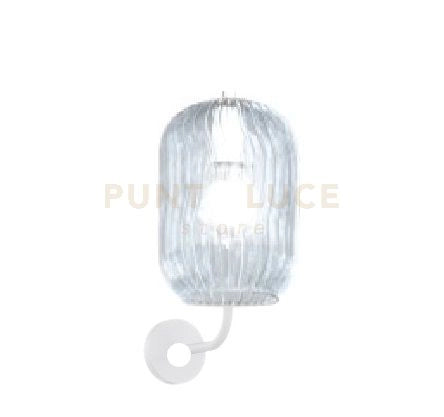 APPLIQUE BIANCO 1 LUCE VETRO BLU 1181BI-AT-BL