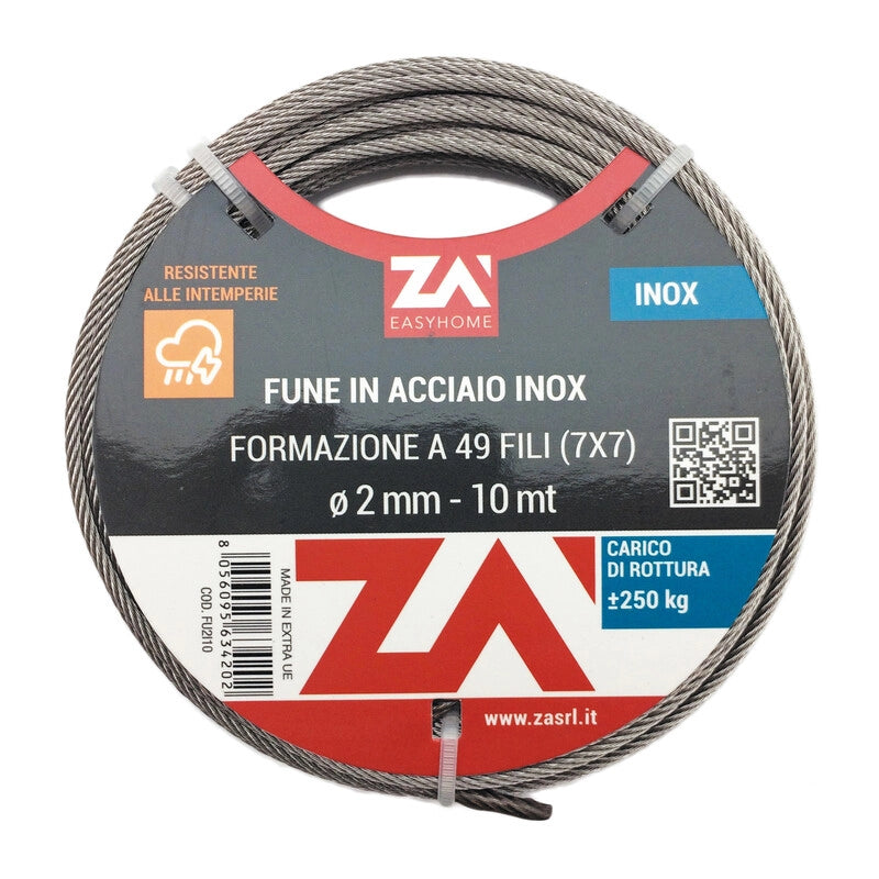 FUNE ACCIAIO INOX 49F D 4 MM 10 M