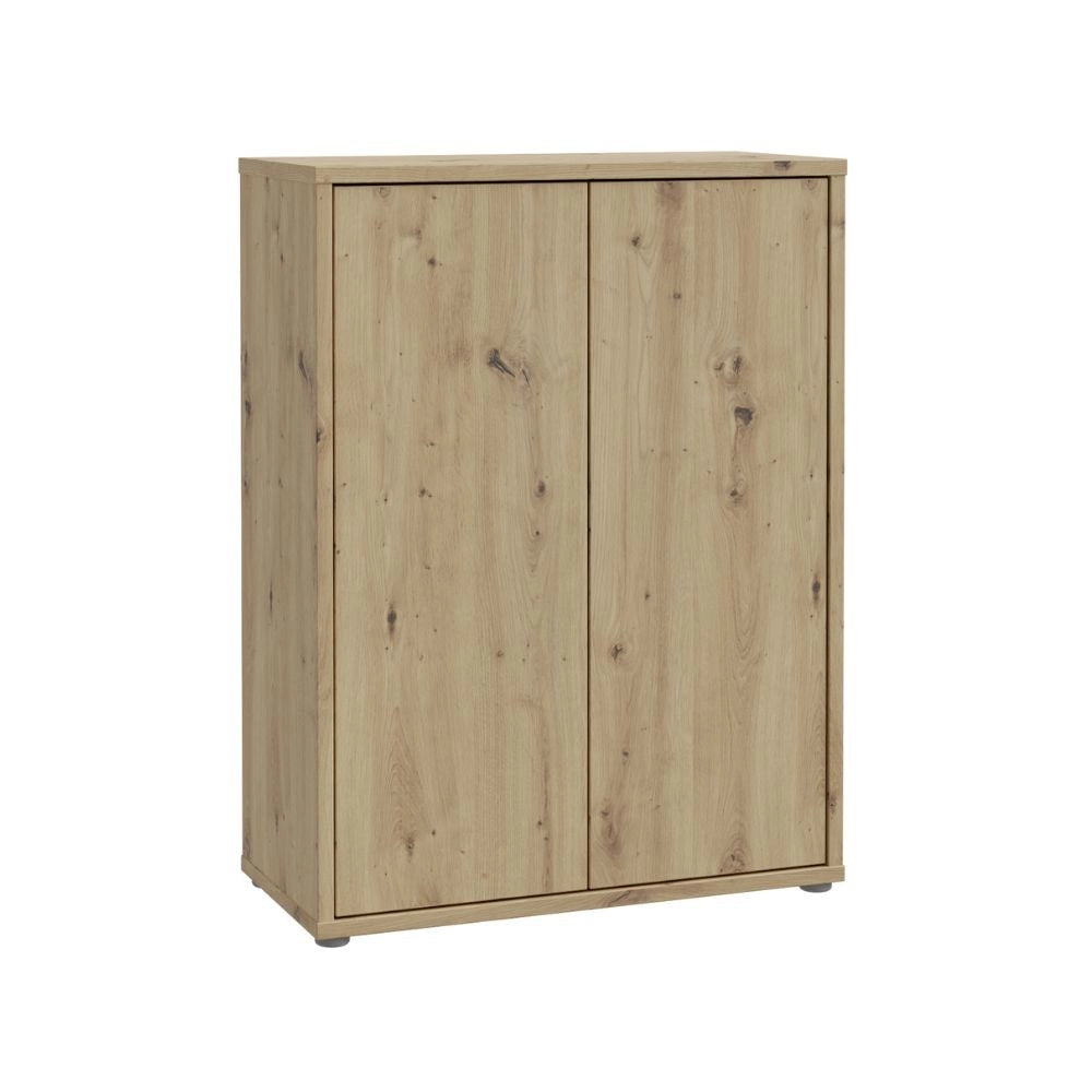 Mobile multiuso Medea 2 ante rovere con 4 ripiani 74.5x35x99H