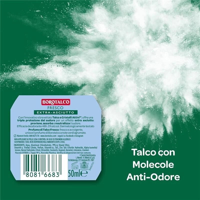 BOROTALCO ROLL-ON 50 ML FORMULA SENZA ALCOOL EFFICACIA FRESCA 48H CELESTE