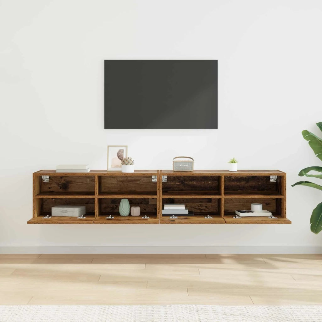 Mobiletti TV da Parete 2 pcs Legno vecchio 80 x 30 x 30 cm 882929