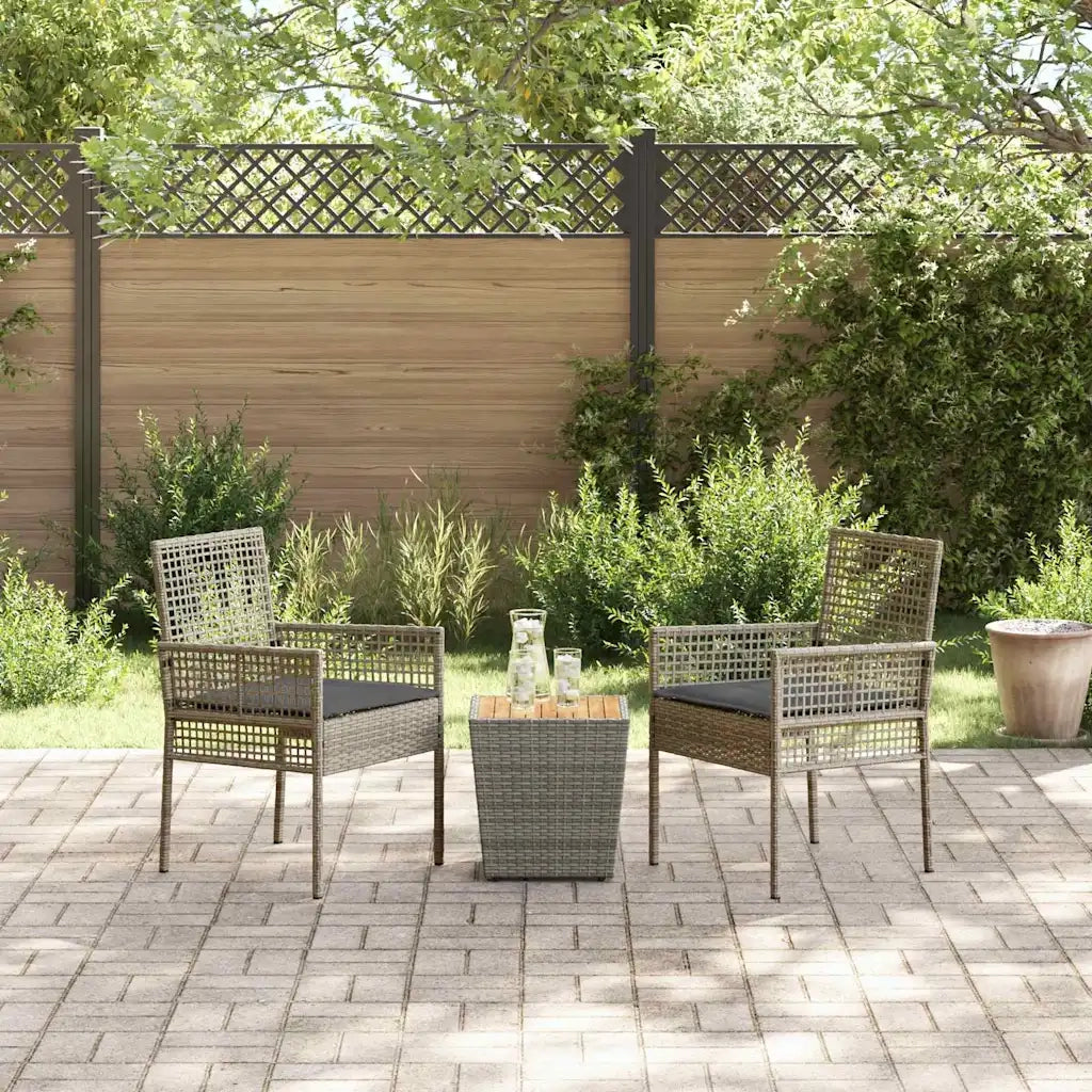 Set Bistro da Giardino 3 pcs Grigio polyrattan 3334961