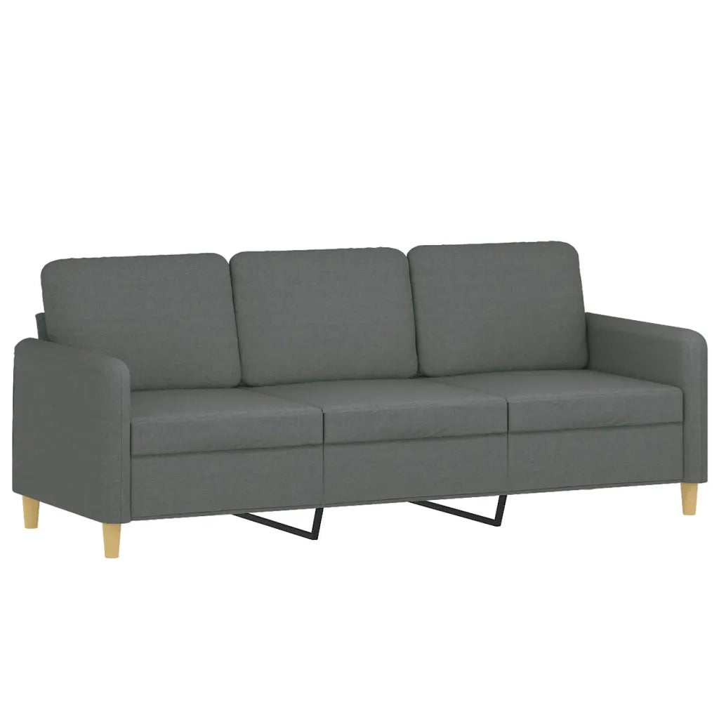 Set di Divani 4 pz con Cuscini Grigio Scuro in Tessuto 3202063
