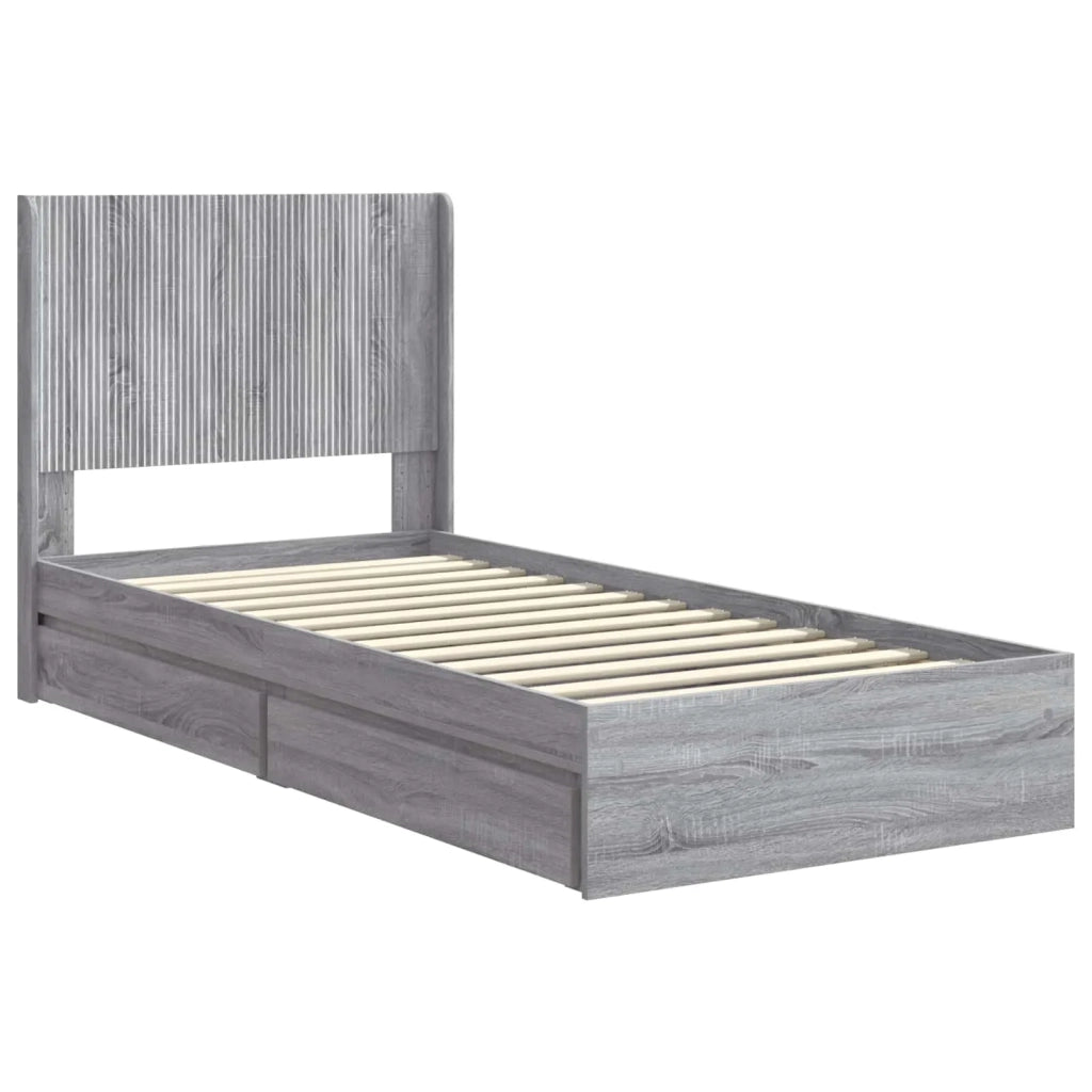 Letto da camera | Struttura del letto con stoccaggio e testata 3 pcs