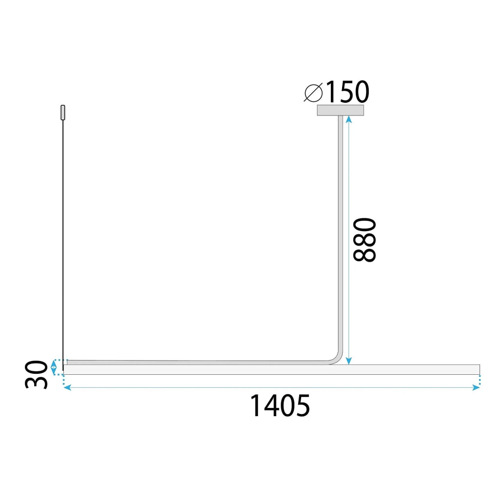 Lampada Led App1660-cp Black 140cm