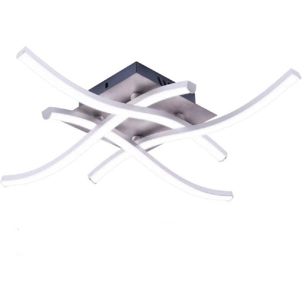 Trade Shop - Plafoniera Moderna Led Soffitto Con Bracci A Onda Luce Fredda Naturale Calda C05 -