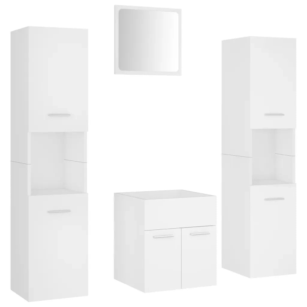 Set Mobili da Bagno | Armadio da bagno Bianco in Truciolato