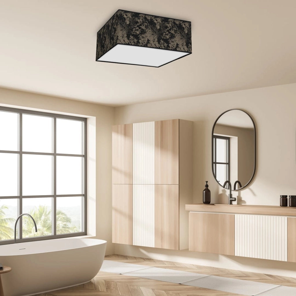 Plafoniera SATINO quadrata 3xE27 nera 50cm Milagro