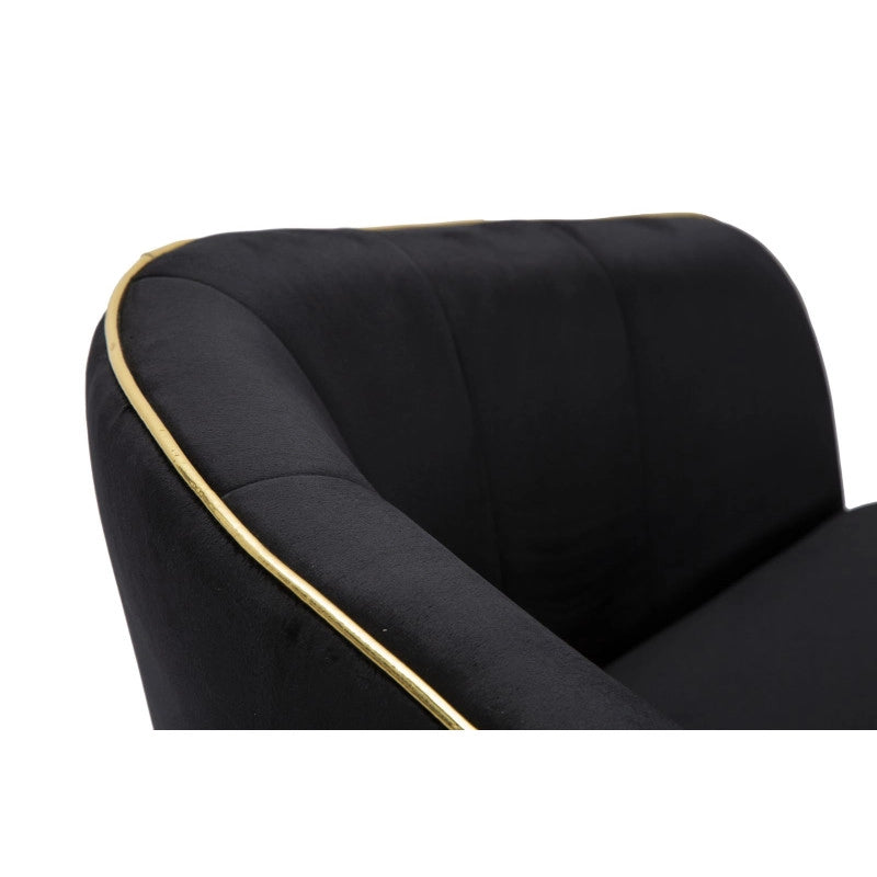 Poltrona Paris Nera/gold cm 62x58x78
