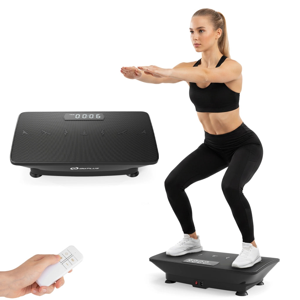 Pedana vibrante per casa 10 livelli di velocit¨¤ modalit¨¤ sensore di gravit¨¤, Piattaforma fitness oscillante Nero