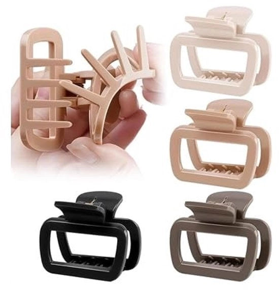 4 Clip nylon per capelli, flessibili e resistenti, forte tenuta
