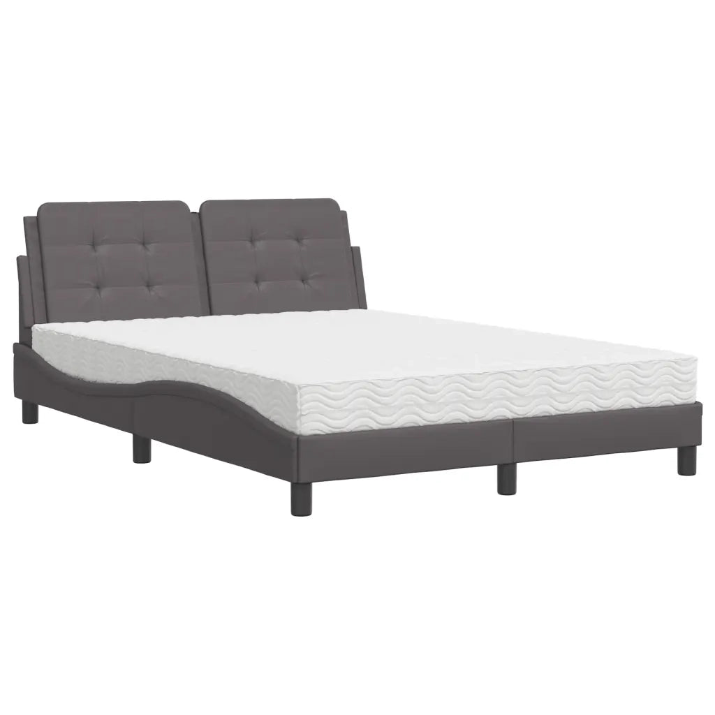 Letto con Materasso Zadar Grigio 140x200 cm in Similpelle