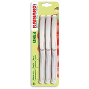 6 Coltelli da tavola con punta dentata bianco