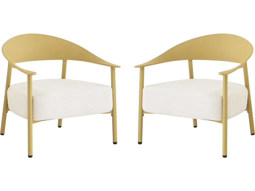 Set di 2 poltrone da giardino "Céora" in plastica e metallo - Giallo