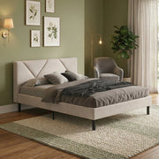 Ikelos, Letto Alla Francese Dimensione Materasso 140x190 cm, Beige