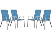 Sedia da giardino textilene "Cordoba" -Phoenix- Blu  Set di 4