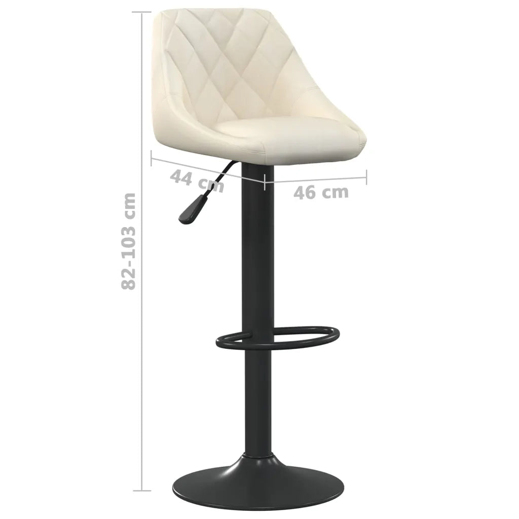 Sgabello da Bar Crema in Velluto 335337