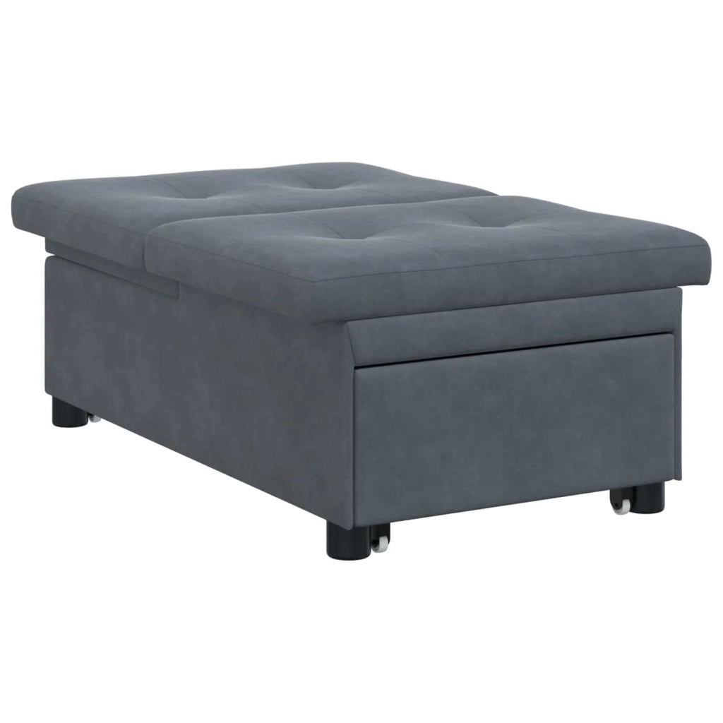 Divano letto Grigio scuro 194 x 67 x 82 cm Velluto 42008595