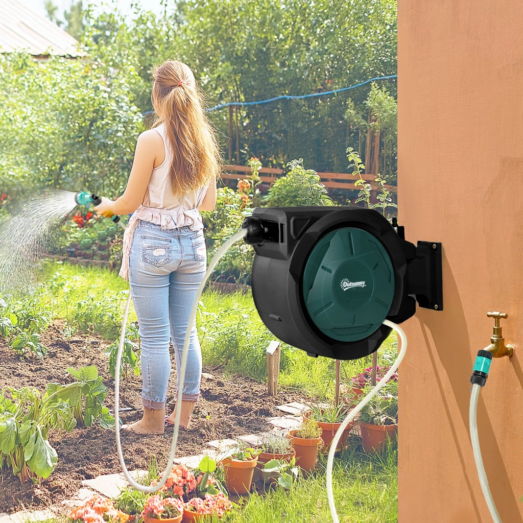 Avvolgitubo da Giardino Retrattile ¨C zephmum ¨C 30+2 m, Nero
