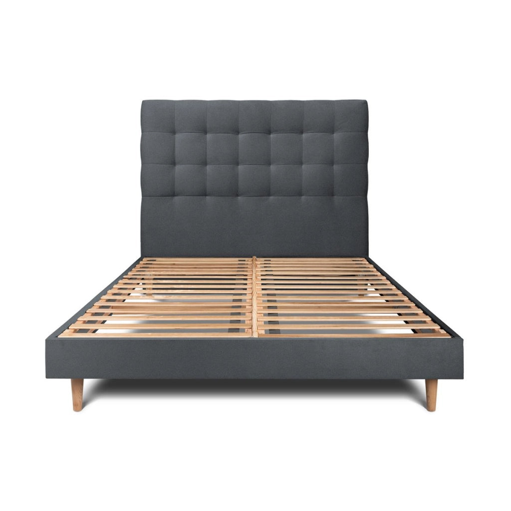Letto 150x200 cm con testata imbottita - Tessuto velluto