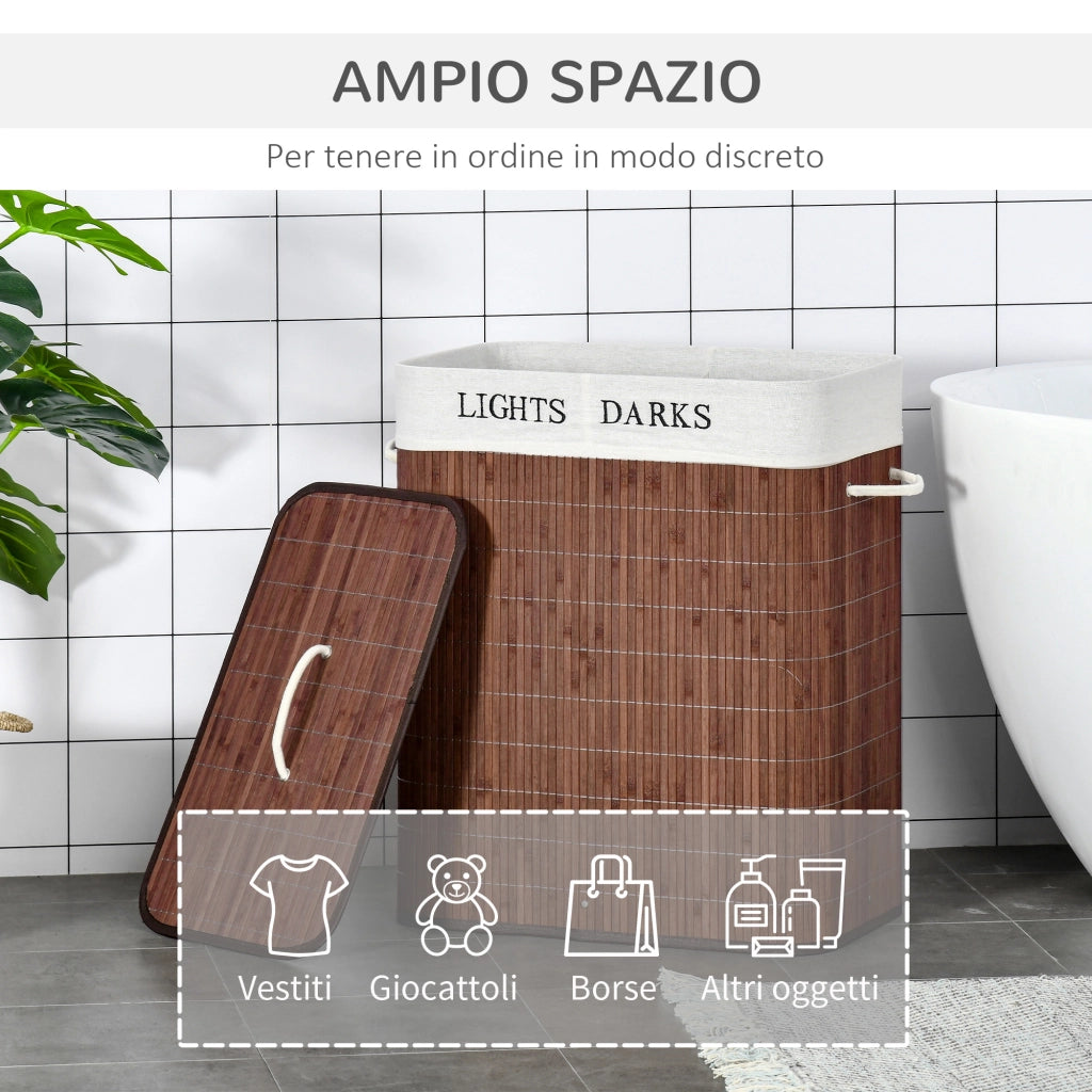 Cestino per Biancheria in Bamb¨´ ¨C Minimal ¨C 52x32x63cm